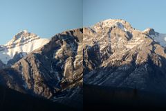 27 Mount Astley And Other Mountains In Front Of Mount Aylmer From Trans Canada Highway Just Before Banff In Winter.jpg